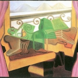 Open windows with hills by Juan Gris